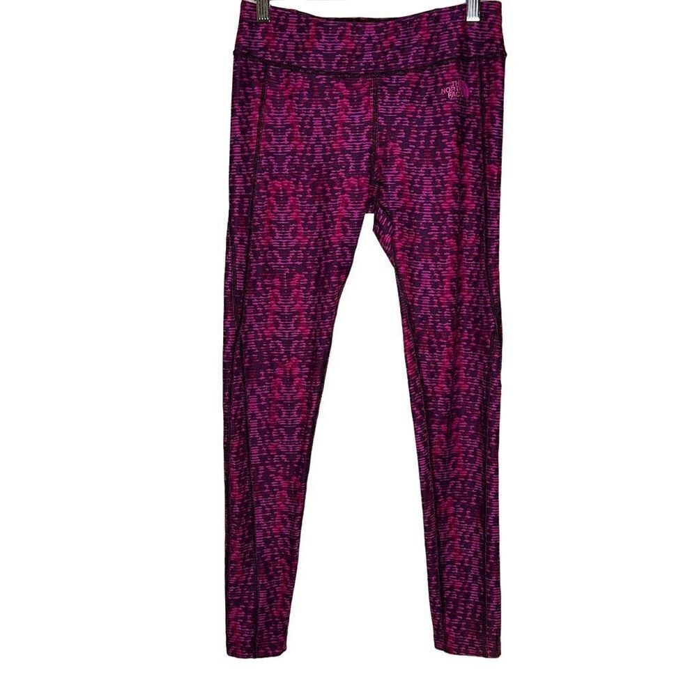 The North Face Pink/Purple Camo Print Stretch Athletic Yoga Pants Women's P/S.